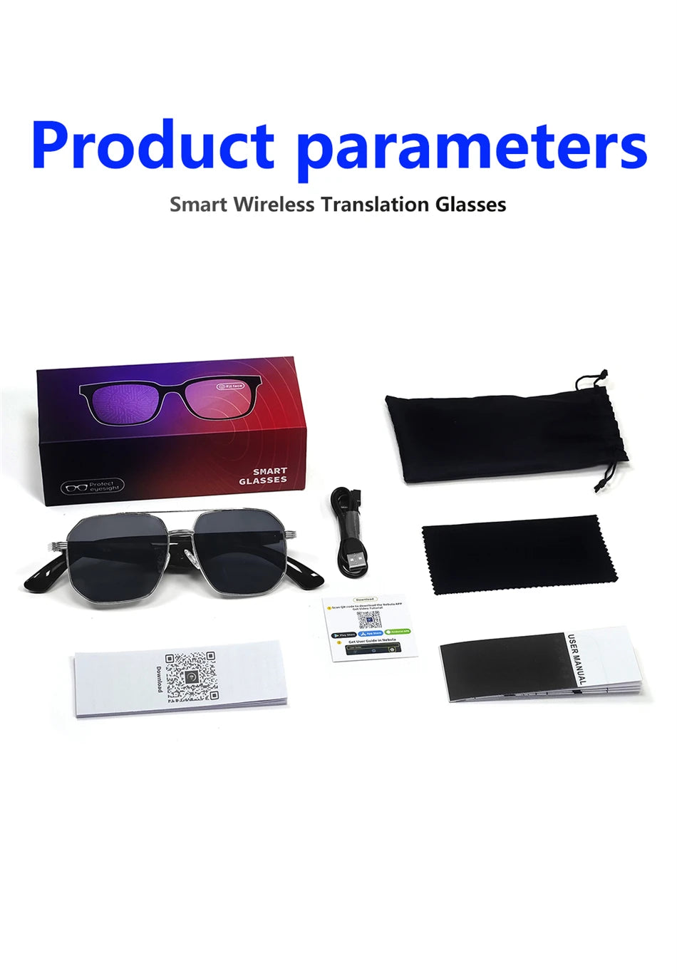 Kính Thông Minh LIGE Dịch 100+ Ngôn Ngữ, Nghe Nhạc Bluetooth - Daisan Mart