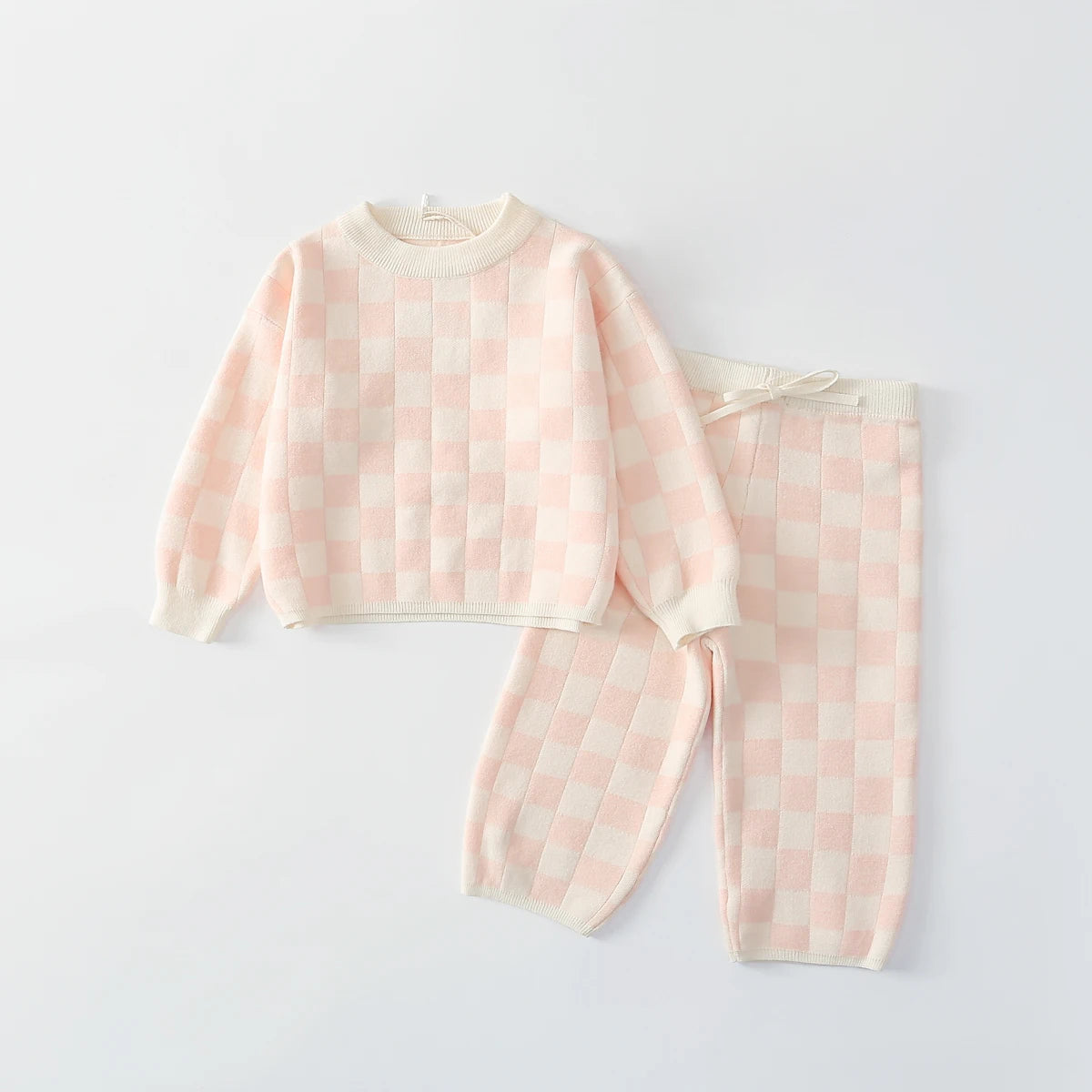 Boys and Girls 2-Piece Woolen Outfit Shirt + Striped Pants Children 1-5 Years