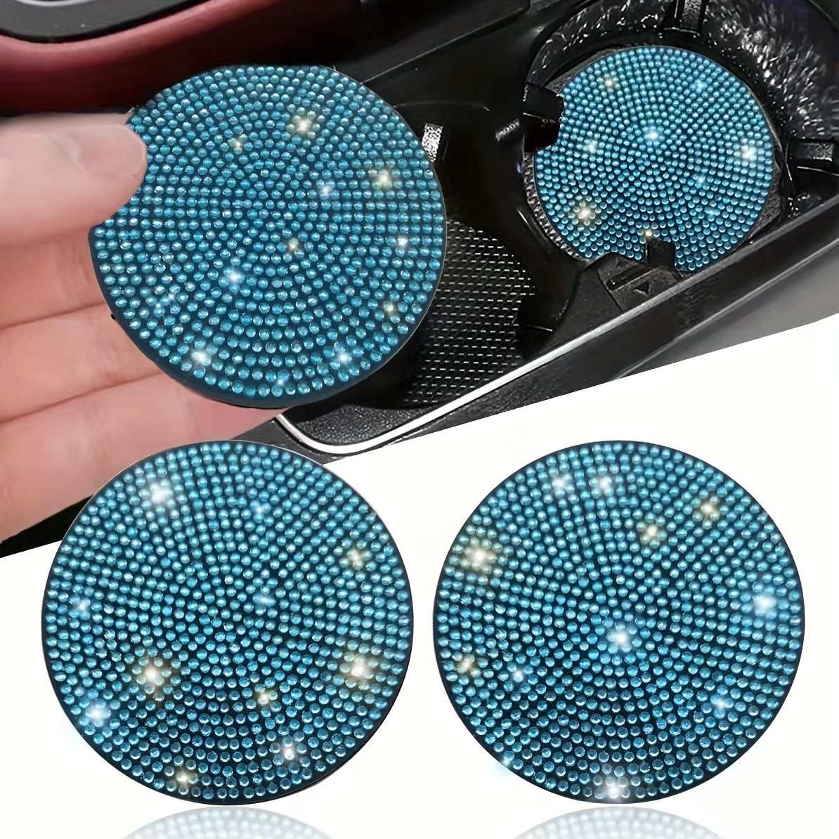 Đế Lót Cốc Ô Tô Đính Đá 2.75, Chống Trượt, Sốc - Daisan Mart
