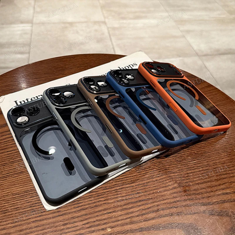 Luxury Magnetic Metal Lens Bumper Protection Case For iPhone 17 Air 16 15 14 13 12 11 Pro Max Plus Wireless Charge Hard Cover - Daisan Mart