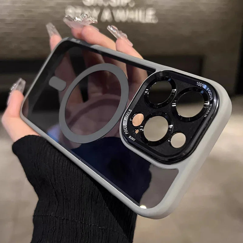 Luxury Magnetic Metal Lens Bumper Protection Case For iPhone 17 Air 16 15 14 13 12 11 Pro Max Plus Wireless Charge Hard Cover - Daisan Mart