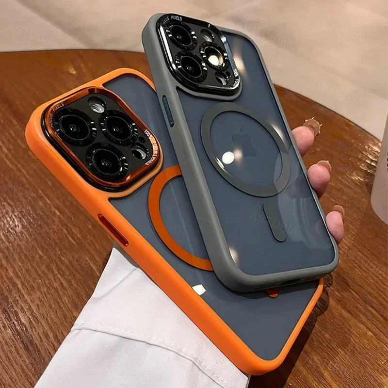 Luxury Magnetic Metal Lens Bumper Protection Case For iPhone 17 Air 16 15 14 13 12 11 Pro Max Plus Wireless Charge Hard Cover - Daisan Mart