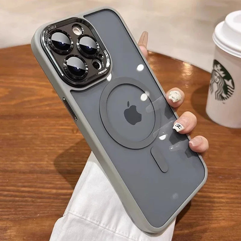 Luxury Magnetic Metal Lens Bumper Protection Case For iPhone 17 Air 16 15 14 13 12 11 Pro Max Plus Wireless Charge Hard Cover - Daisan Mart