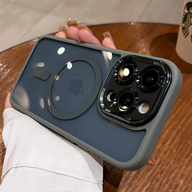 Luxury Magnetic Metal Lens Bumper Protection Case For iPhone 17 Air 16 15 14 13 12 11 Pro Max Plus Wireless Charge Hard Cover - Daisan Mart
