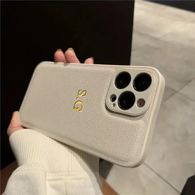 Ốp lưng iPhone 14 15 16 Cá nhân hóa tên 3D vàng - Daisan Mart