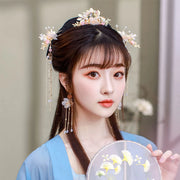 Kẹp Tóc Hoa Dài & Trâm Cài Pha Lê Trung Hoa - Daisan Mart