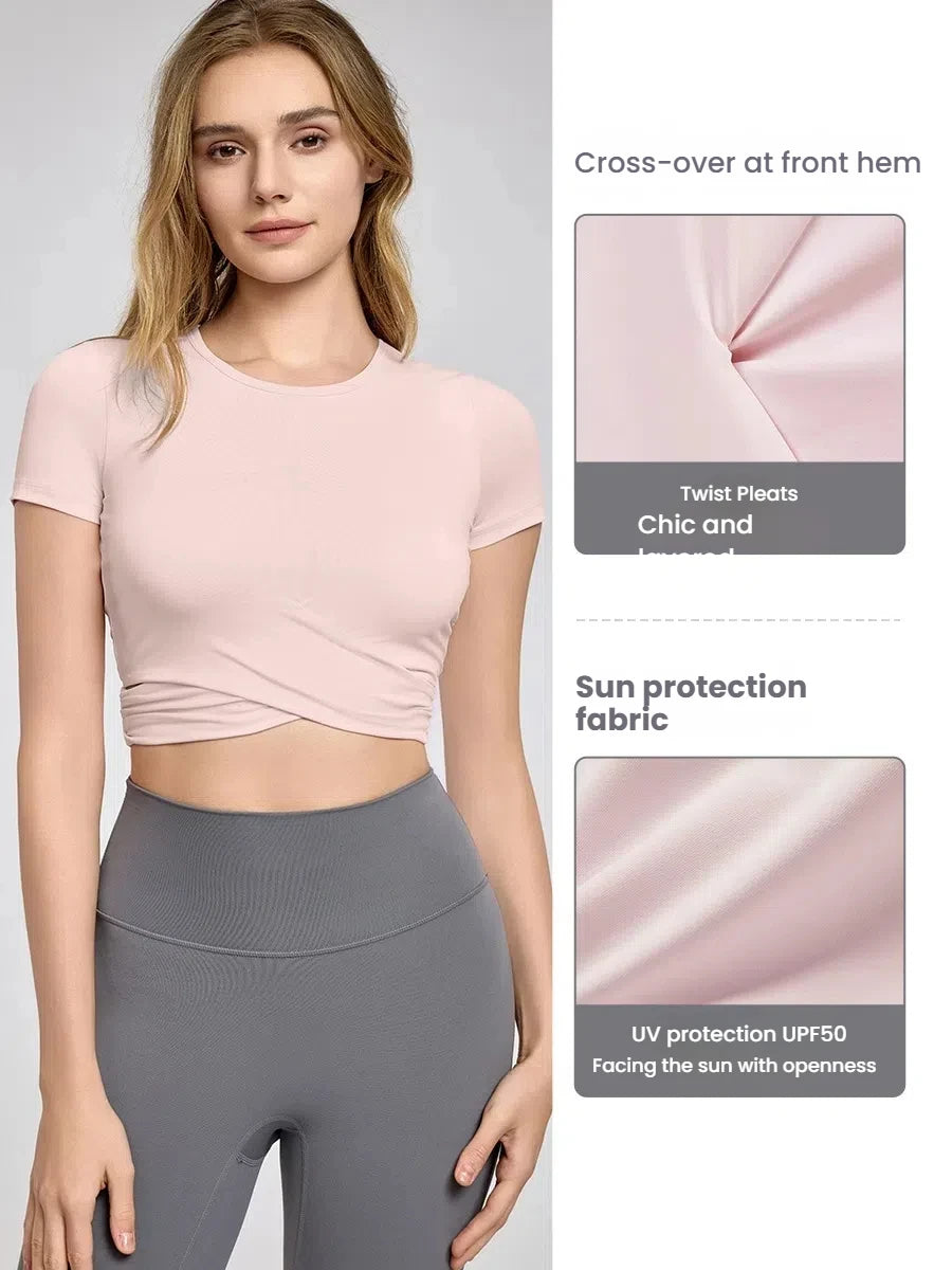 Áo Tập Yoga Nữ Mùa Hè Co Giãn Nhanh Khô Thoáng Mát - Daisan Mart