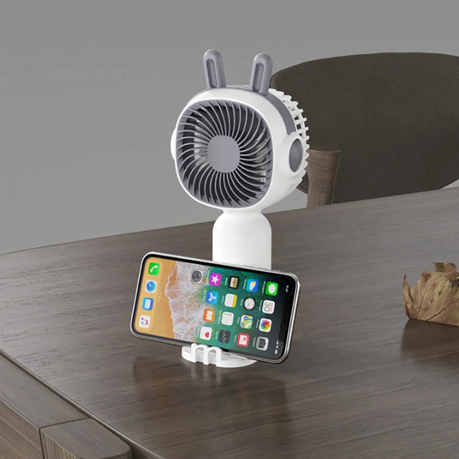 Quạt Mini Đa Năng Cầm Tay & Để Bàn Sạc USB Dễ Thương