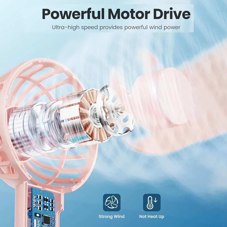 Quạt Mini Đa Năng Cầm Tay & Để Bàn Sạc USB Dễ Thương