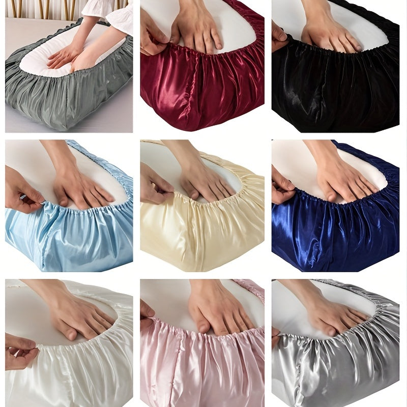 2pcs Soft And Breathable Satin Pillowcase With Elastic Cord - Perfect For A Comfortable Sleep In Your Bedroom - Daisan Mart