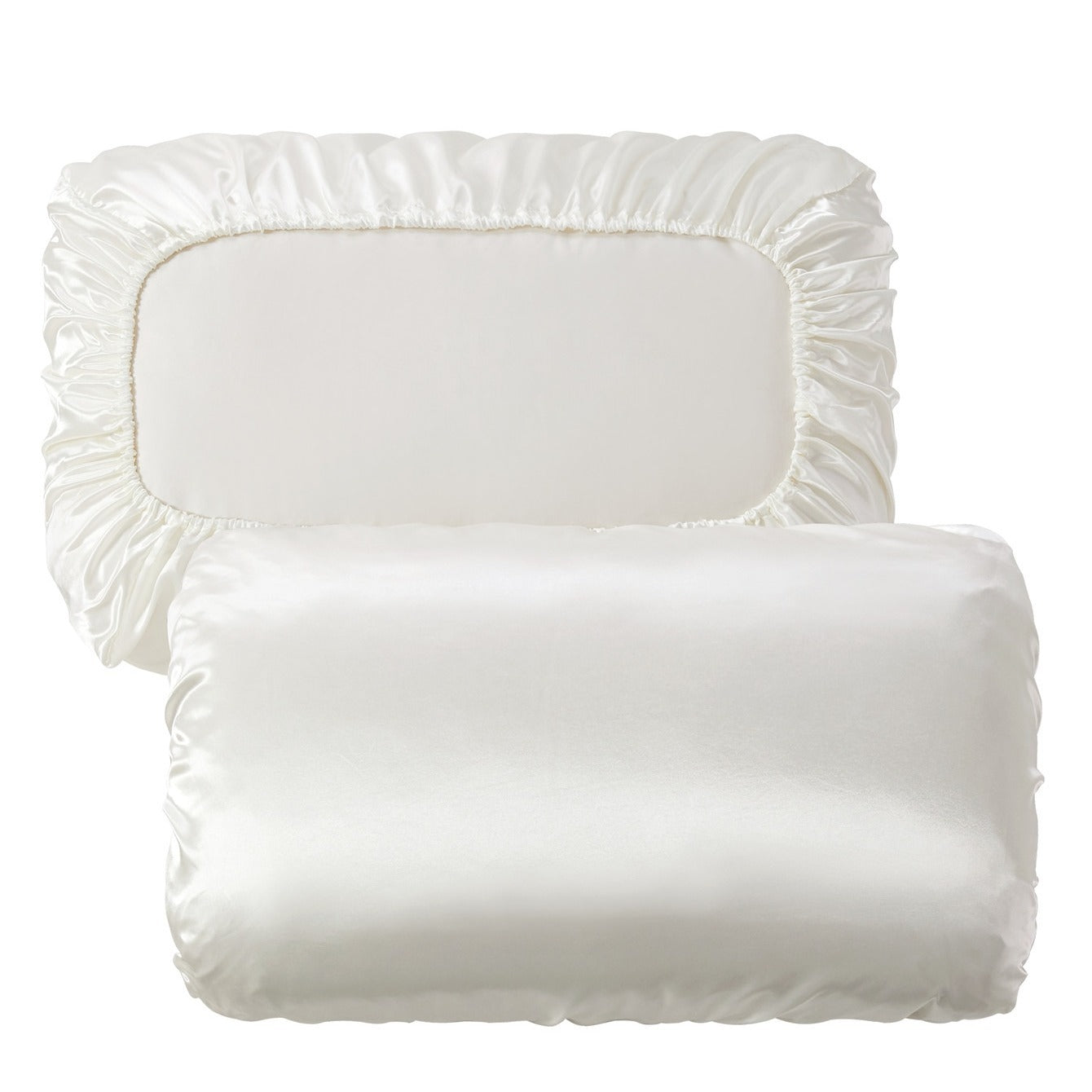 2pcs Soft And Breathable Satin Pillowcase With Elastic Cord - Perfect For A Comfortable Sleep In Your Bedroom - Daisan Mart