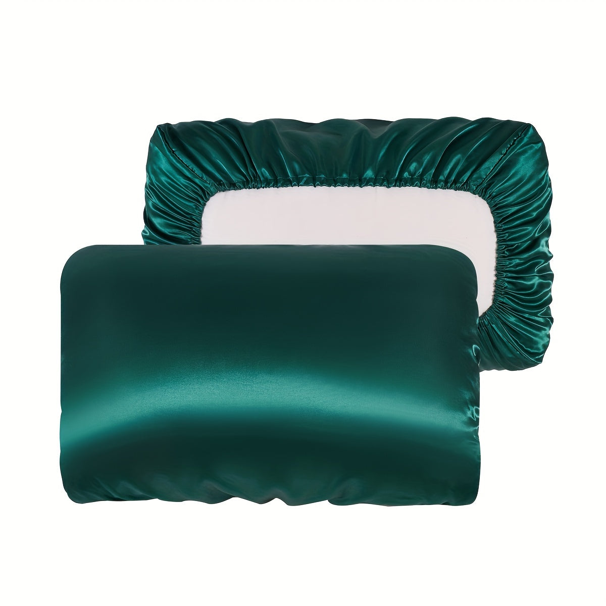 2pcs Soft And Breathable Satin Pillowcase With Elastic Cord - Perfect For A Comfortable Sleep In Your Bedroom - Daisan Mart