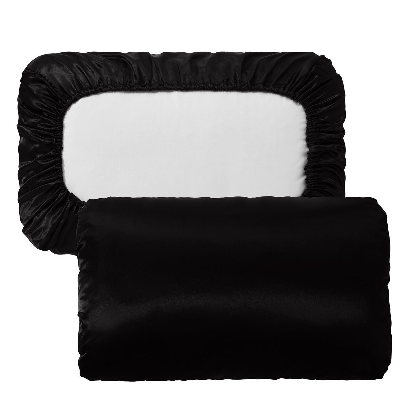 2pcs Soft And Breathable Satin Pillowcase With Elastic Cord - Perfect For A Comfortable Sleep In Your Bedroom - Daisan Mart