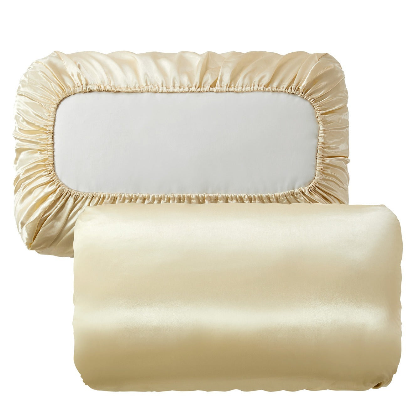 2pcs Soft And Breathable Satin Pillowcase With Elastic Cord - Perfect For A Comfortable Sleep In Your Bedroom - Daisan Mart