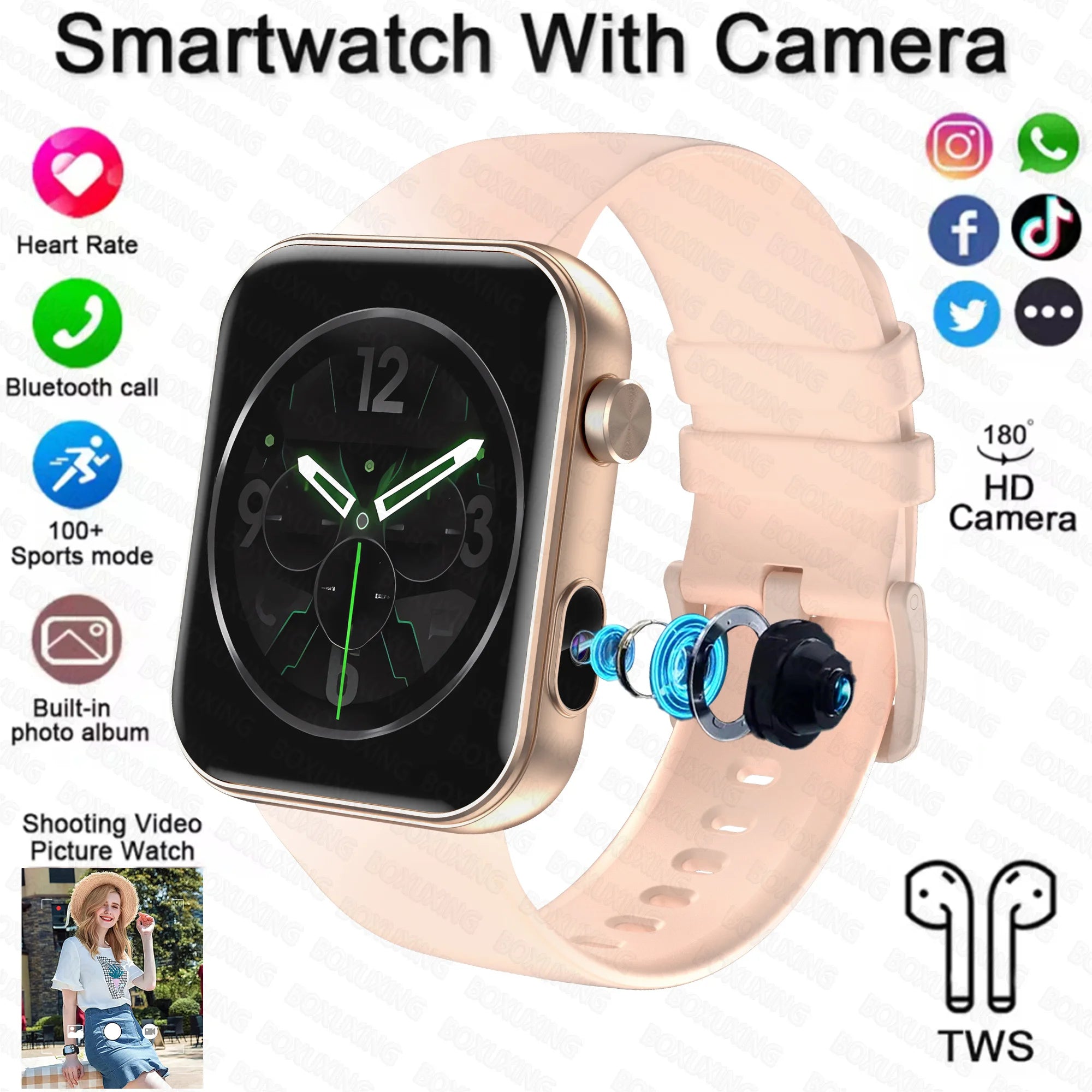 Smartwatch 2025 Photography, BT Calling, Multi-Sport