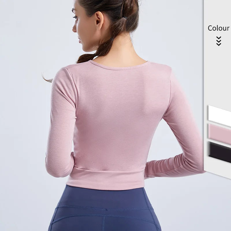 Áo Tập Gym Nữ Mùa Hè Tay Dài Thoáng Mát Quyến Rũ - Daisan Mart