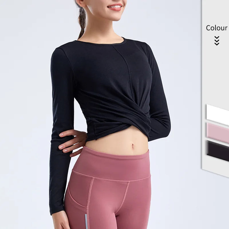 Áo Tập Gym Nữ Mùa Hè Tay Dài Thoáng Mát Quyến Rũ - Daisan Mart