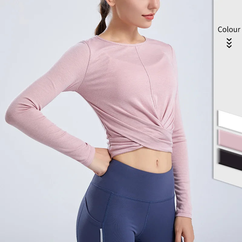 Áo Tập Gym Nữ Mùa Hè Tay Dài Thoáng Mát Quyến Rũ - Daisan Mart