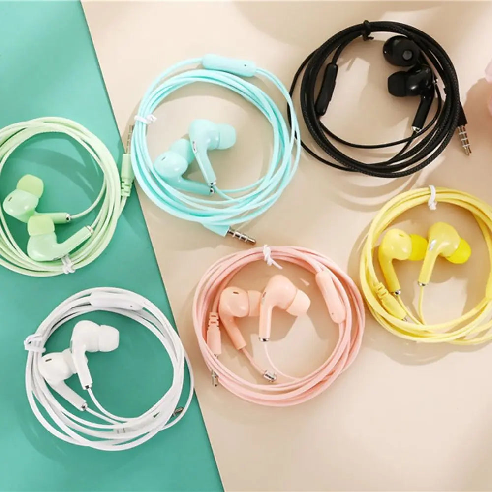3.5mm HD Wired Sports Headphones with Mic for Phones
