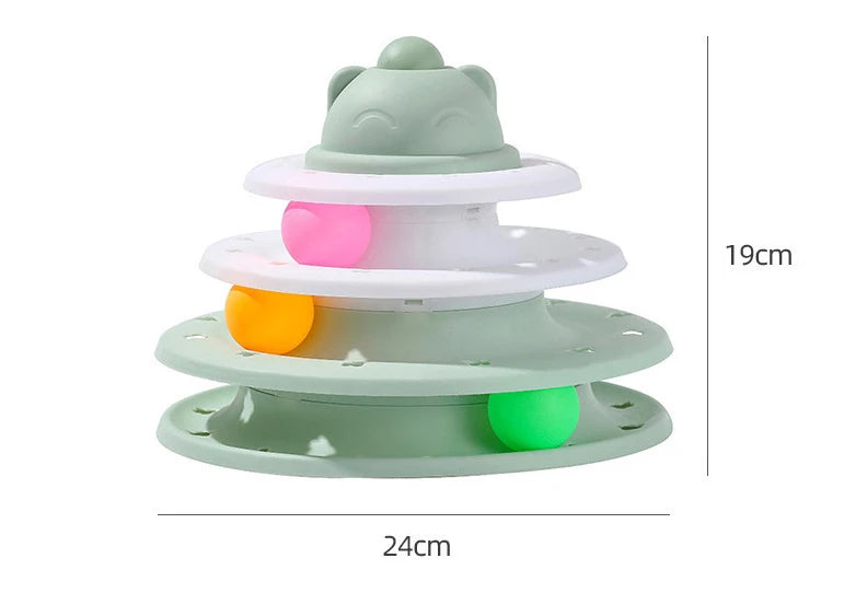 Tháp Đồ Chơi Mèo 4 Tầng Bóng Lăn Tương Tác Thú Vị - Daisan Mart