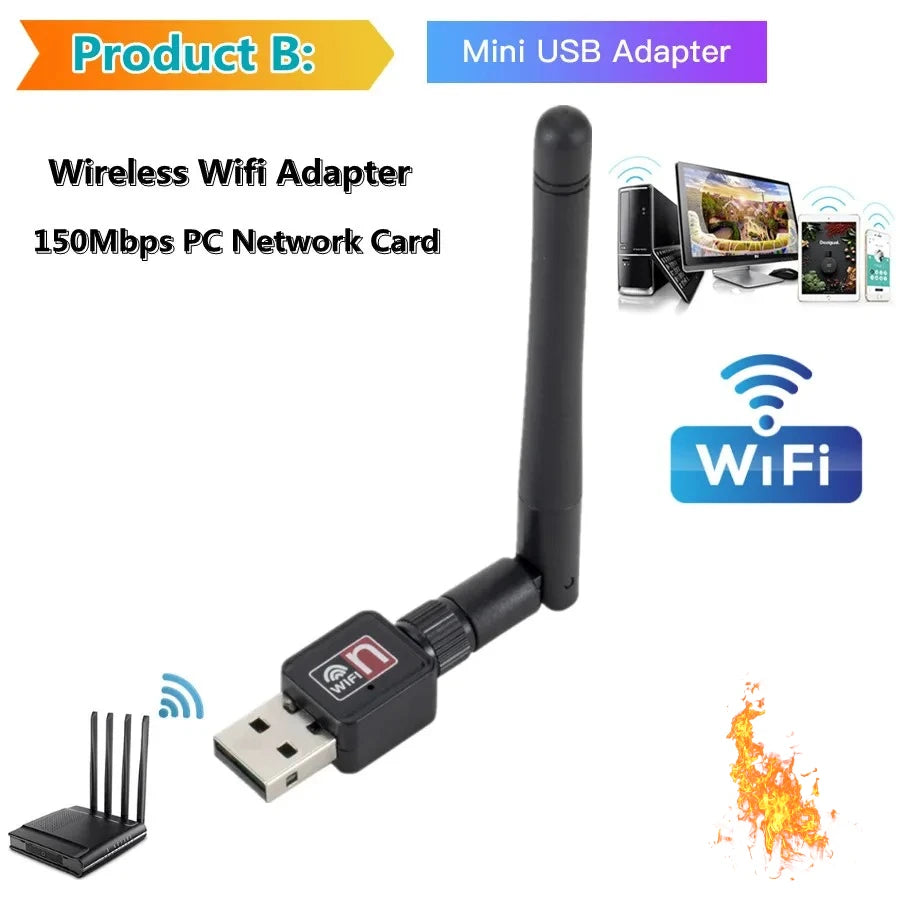 USB WiFi 150Mbps Adapter - Thu Phát Sóng Không Dây - Daisan Mart