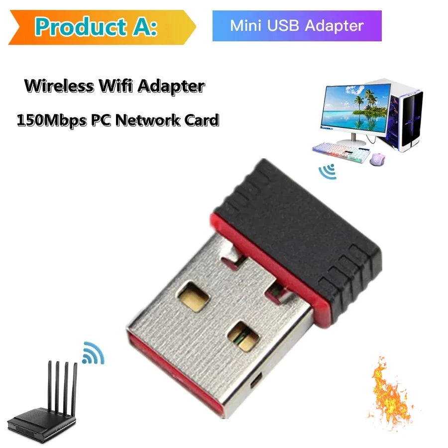 USB WiFi 150Mbps Adapter - Thu Phát Sóng Không Dây - Daisan Mart