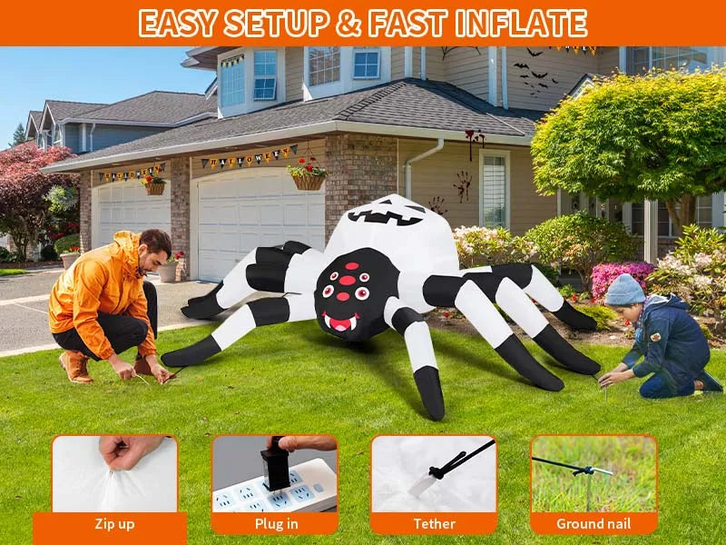 Đèn Nhện LED 5FT Trang Trí Halloween Sân Vườn Độc Đáo - Daisan Mart