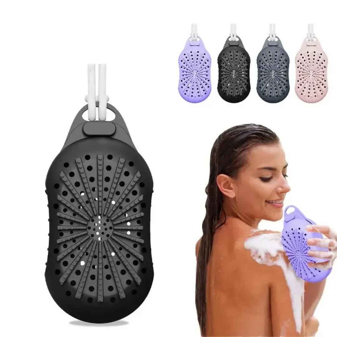 Dual-Sided Silicone Bar Soap Scrubber Exfoliating Soap Holder Pouch With Gentle Deep-Clean Quick-Dry Soap Saver For Shower - Daisan Mart
