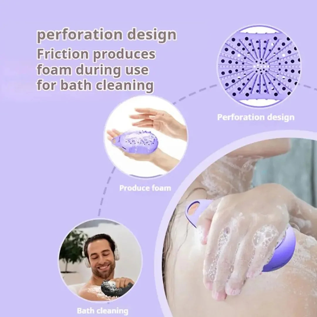Dual-Sided Silicone Bar Soap Scrubber Exfoliating Soap Holder Pouch With Gentle Deep-Clean Quick-Dry Soap Saver For Shower - Daisan Mart