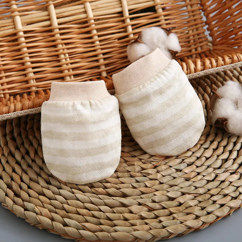 Baby Scratch Resistant Face Gloves 0-6Month Newborn Hand Protector Thin Breathable Pure Cotton Mittens Infant Protective Gloves - Daisan Mart