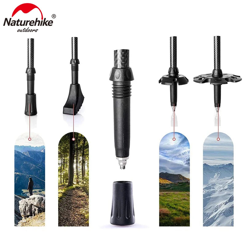 Gậy Leo Núi Naturehike Carbon Siêu Nhẹ Gấp Gọn - Daisan Mart