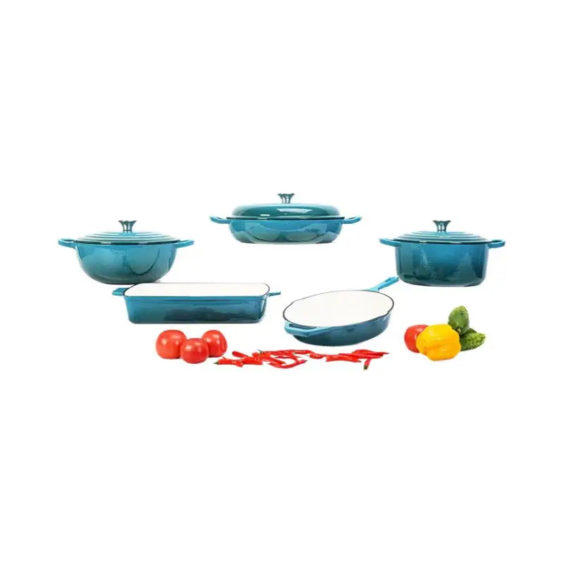 Bộ Nồi Chảo Gang Tráng Men Chống Dính Đa Năng 5PCS - Daisan Mart