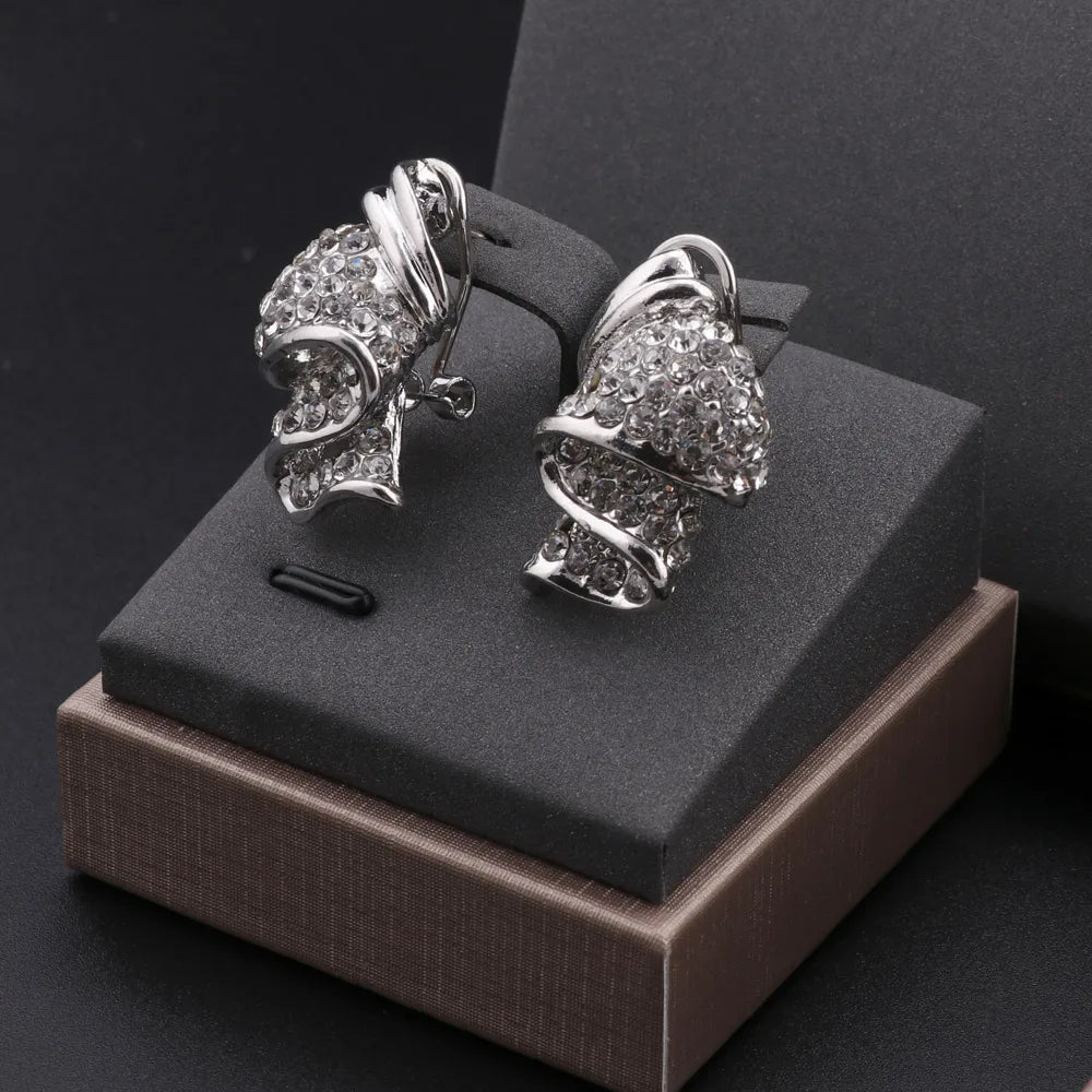 Luxury Dubai Silver Wedding Jewelry Set for Women