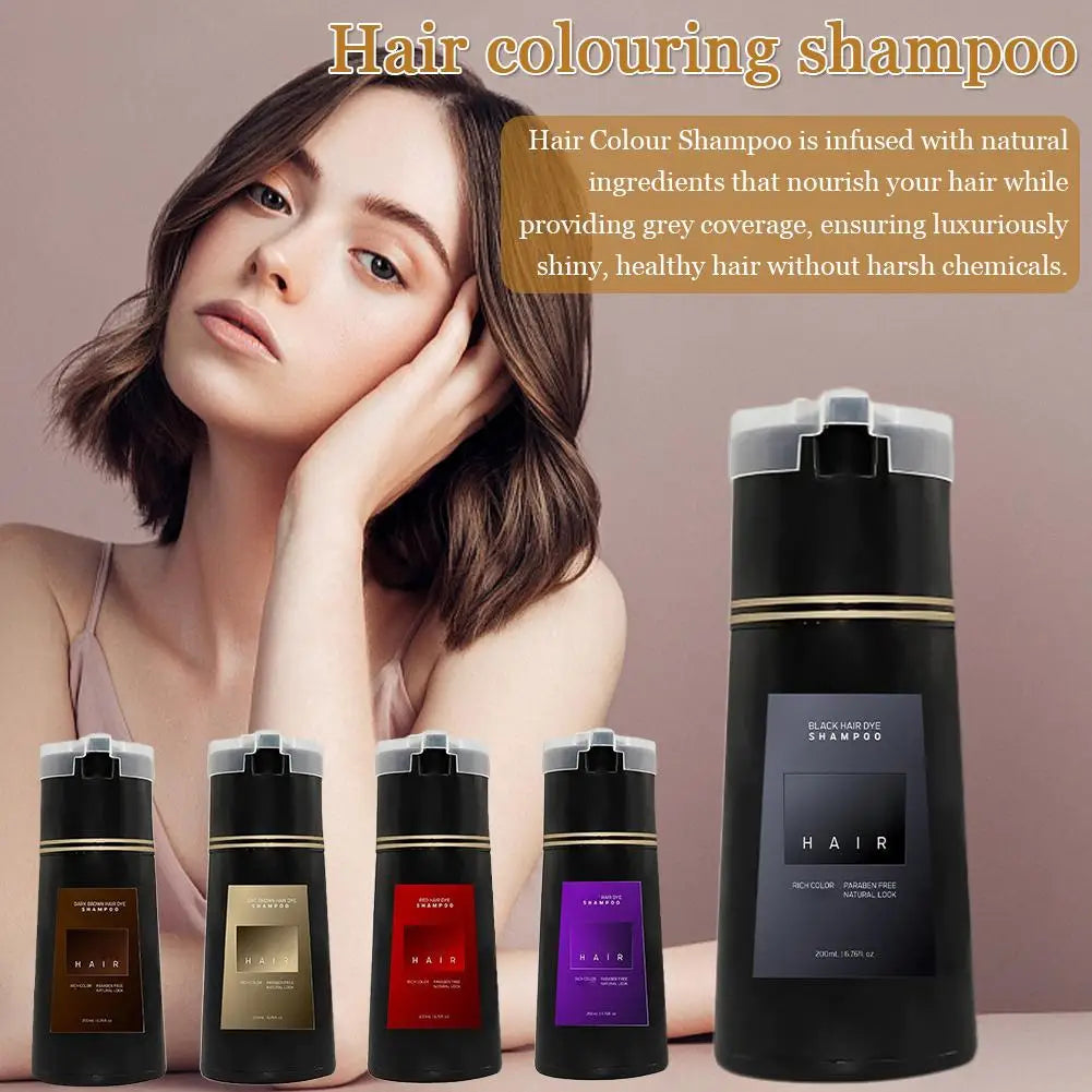 200ML Multi-Color Silver Coverage Hair Dye Shampoo