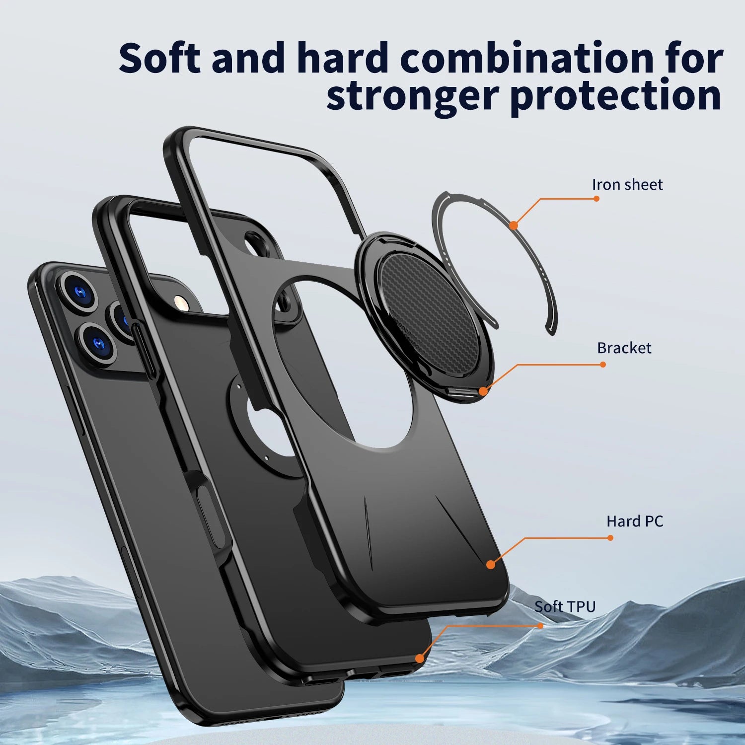 360° Magnetic Bracket Phone Case For iPhone 17 Air 11 12 13 14 15 16 17 Pro Max For Magsafe Shockproof Stand Holder Cover Funda - Daisan Mart