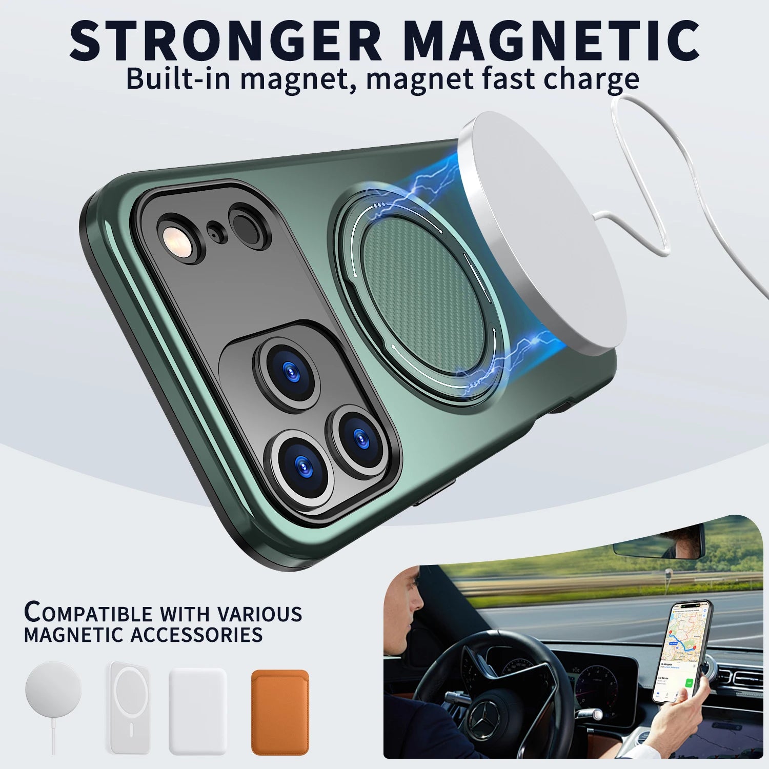 360° Magnetic Bracket Phone Case For iPhone 17 Air 11 12 13 14 15 16 17 Pro Max For Magsafe Shockproof Stand Holder Cover Funda - Daisan Mart