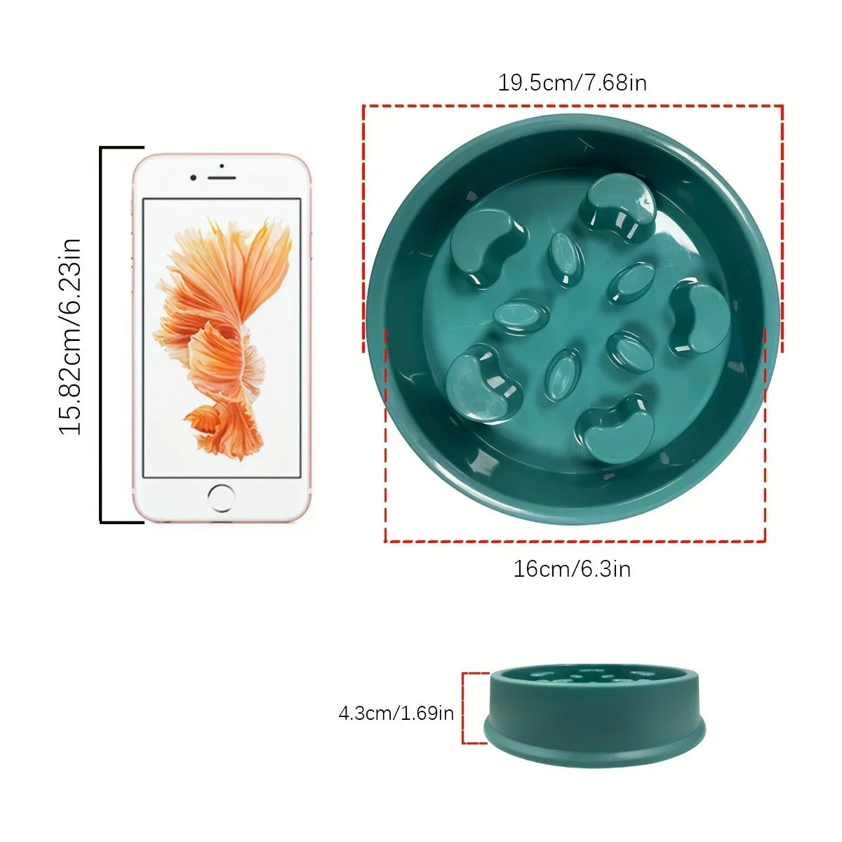 Non-slip slow Feeder Pet Bowl prevents choking and promotes healthy eat habits for Dogs and Cats Dog food bowls Pet rice bowls - Daisan Mart
