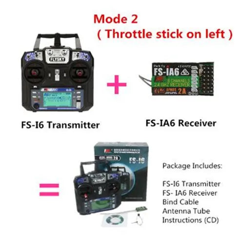 Newest Flysky FS-i6 FS I6 2.4G 6ch RC Transmitter Controller FS-iA6  Receiver For RC Helicopter Plane Quadcopter Glider - Daisan Mart