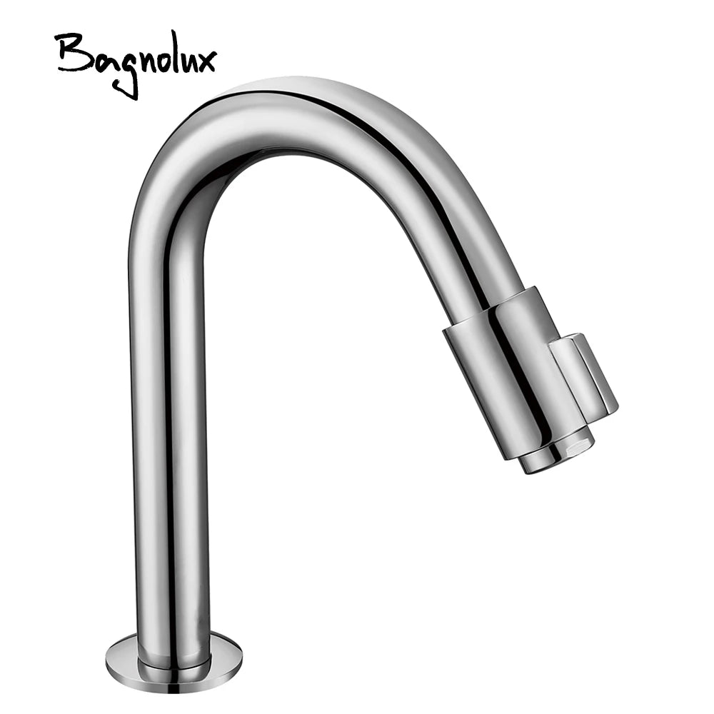 Bagnolux Solid Brass Countertop Mat Black Basin Faucet Bathroom Accessories Cold Water Single Lever Faucet - Daisan Mart