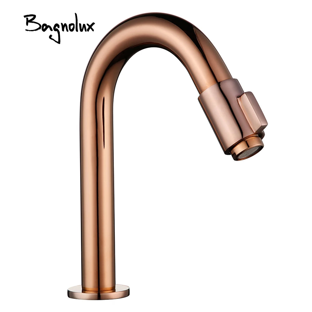 Bagnolux Solid Brass Countertop Mat Black Basin Faucet Bathroom Accessories Cold Water Single Lever Faucet - Daisan Mart