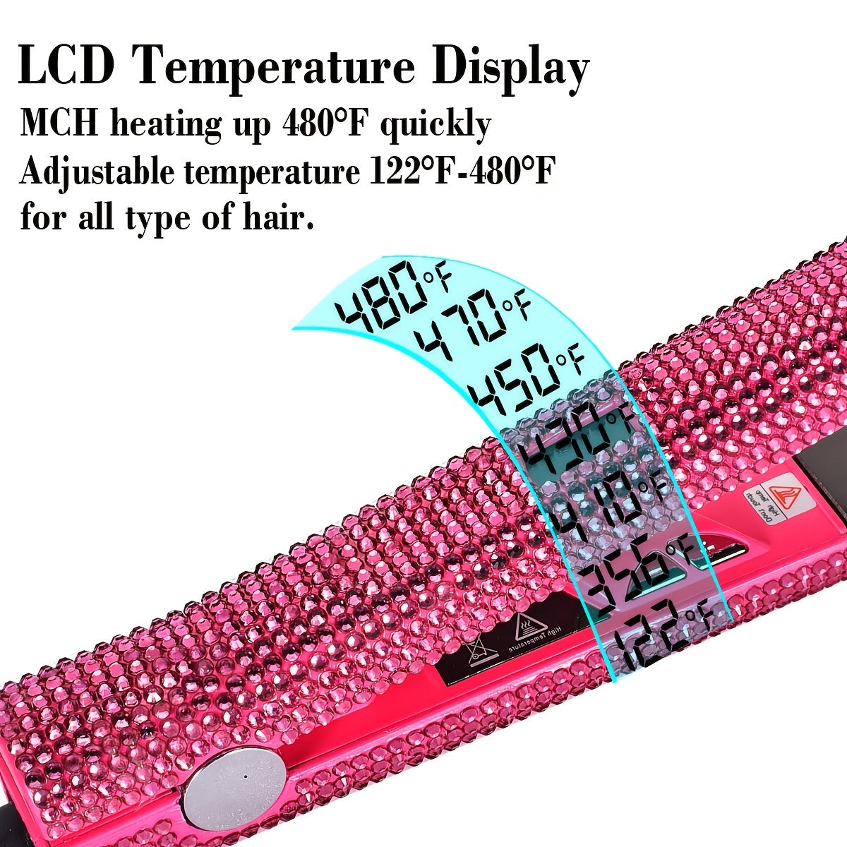 MEEKNISS Kẹp Tóc 2-trong-1 Nano, Màu Hồng Đen Lấp Lánh - Daisan Mart