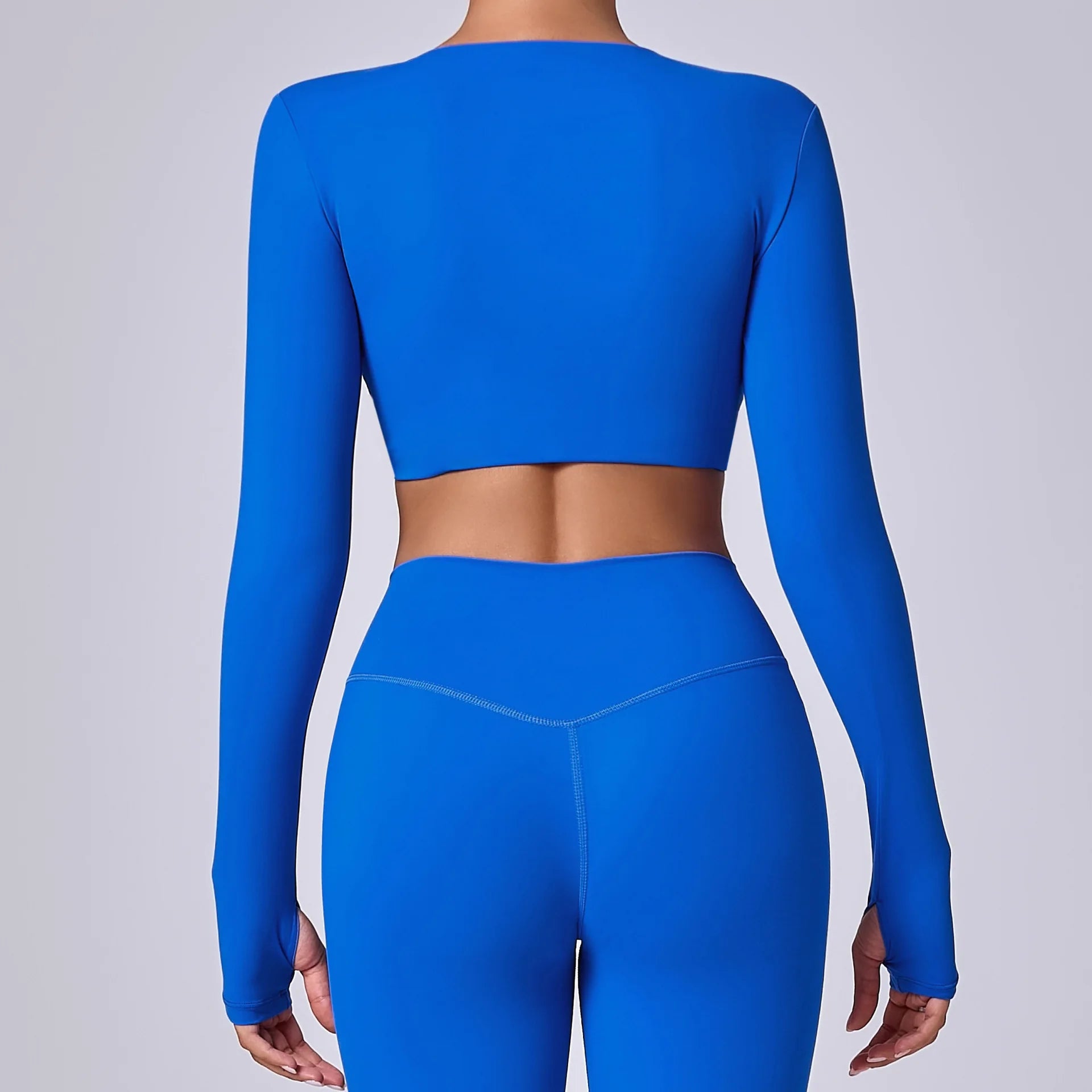 Crop Top Tập Nữ Dài Tay Lỗ Ngón Thể Thao Năng Động - Daisan Mart