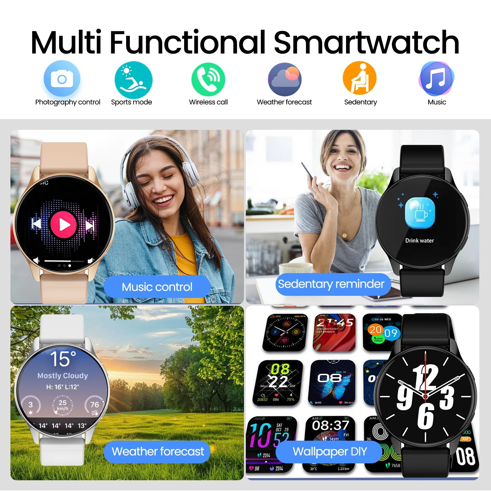 Đồng Hồ Thông Minh 2025 Gọi Bluetooth Đa Năng, Theo Dõi Sức Khỏe - Daisan Mart