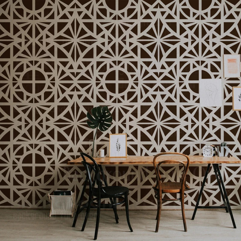 40cm - 80cm Stencil For Decor Wall Paint Painting Template Furniture Large Tradition Arabic African Ancient Ethnic Flower S216