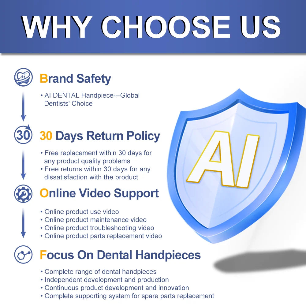 AI DENTAL Smile Series SADT4-1L Dental 4:1 Reduction Low Speed Handpiece/Set Vertical Reciprocating Single Spray for ADT Tips - Daisan Mart