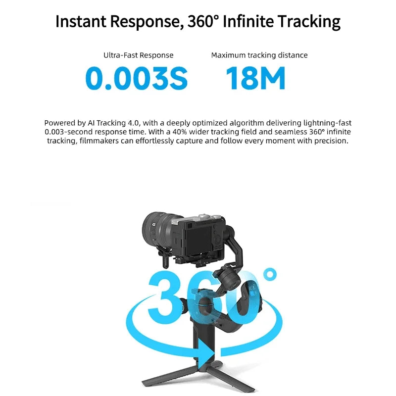 FeiyuTech SCORP Mini 3 Pro – 3-in-1 Gimbal with Detachable Handle & AI 4.0 Tracking for Mirrorless, Action Cameras & Phones - Daisan Mart