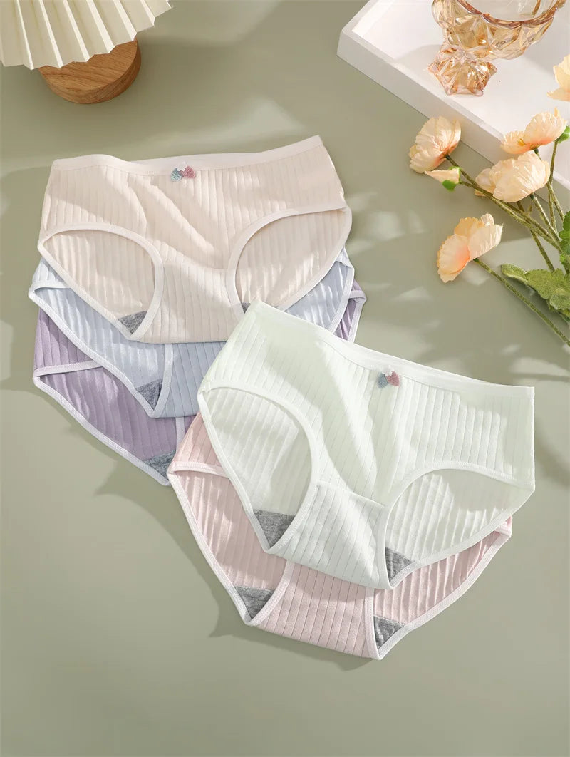 Quần Lót Nữ Cotton Gợi Cảm 4 Món - Dây Chữ Thể Thao