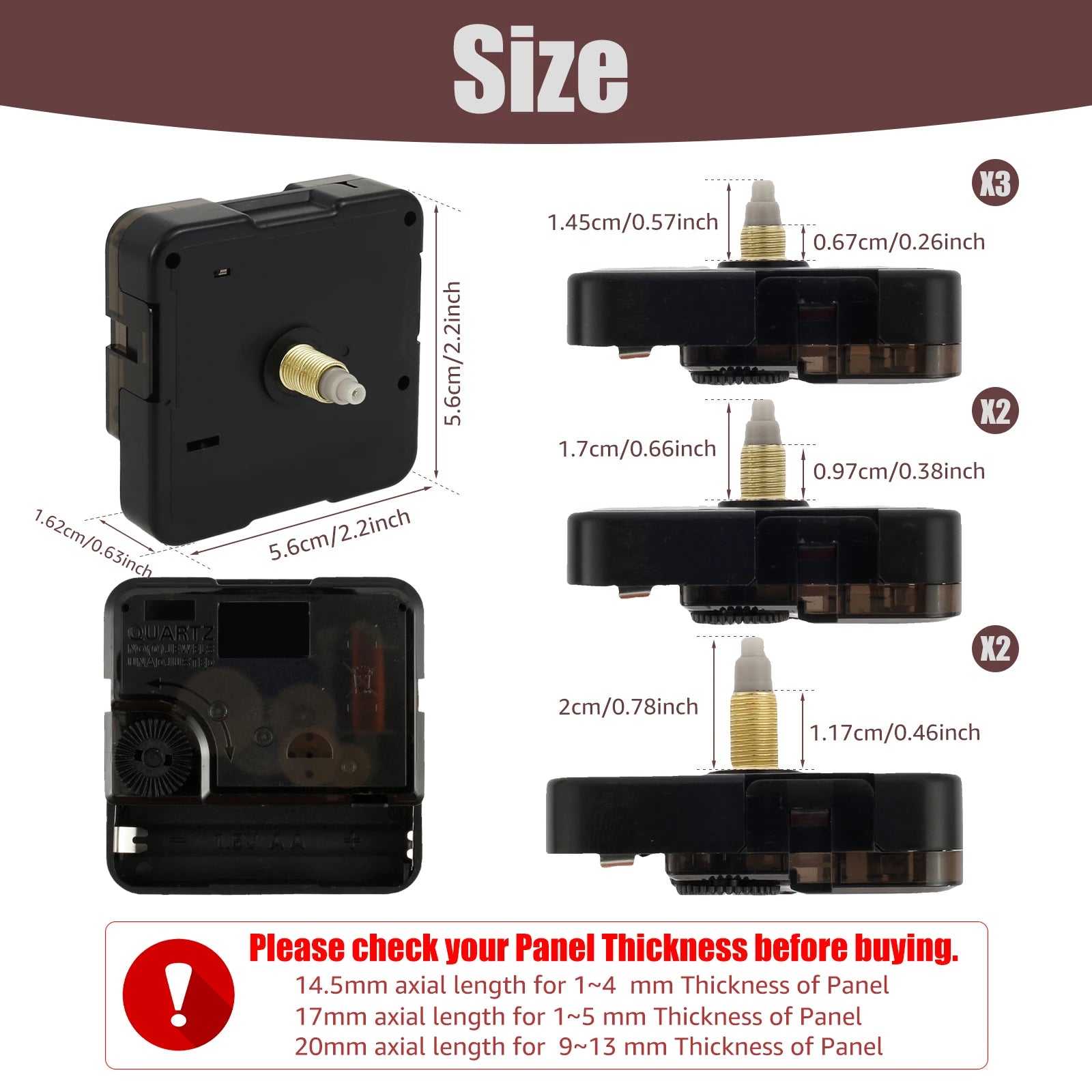 Bộ Máy Đồng Hồ Thạch Anh Im Lặng + 10 Kim Nhôm DIY