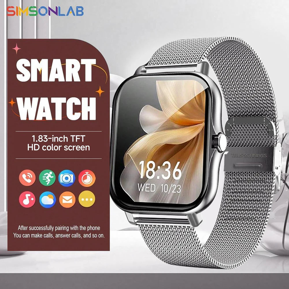 Smart Watch 1.83 BT Calling, Health Tracking