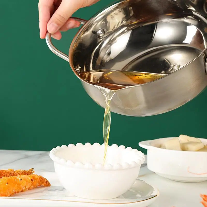 304 Stainless Steel Non-Stick Fryer with Thermometer &amp; Oil Rack